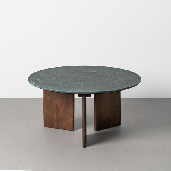 Green Natural Stone & Wood Coffee Table 80x80x40 cm