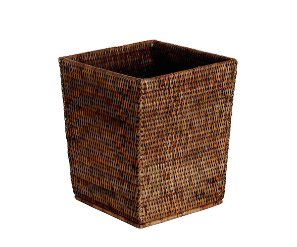 BROWN RATTAN PAPER BIN 25X25X30CM