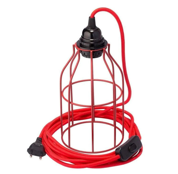 BALA Lamp Cable + Metal Cage Shade – Industrial Style