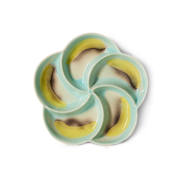 70s ceramics: snack tray glint