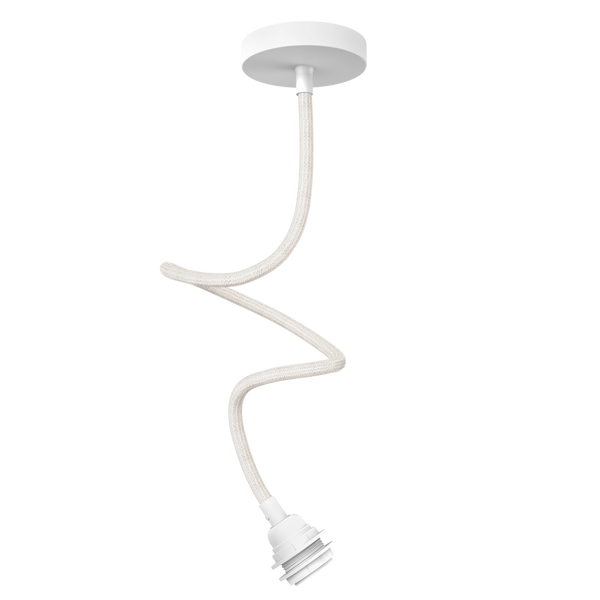 TWIST Adjustable Single Pendant – White Linen