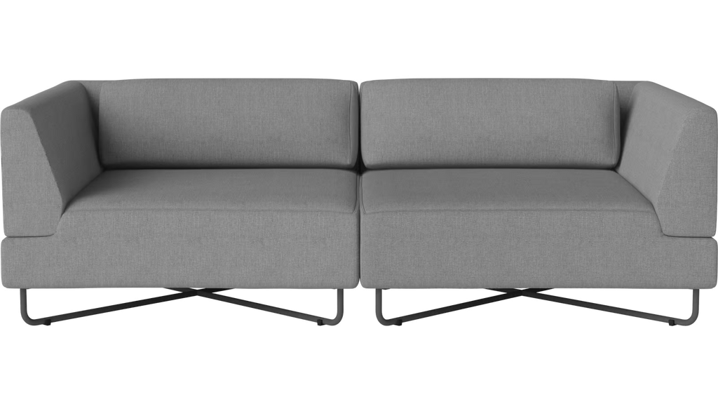 Orlando O2 Garden Sofa 2 Modules -Brezza - Outdoor fabric, Dark grey
