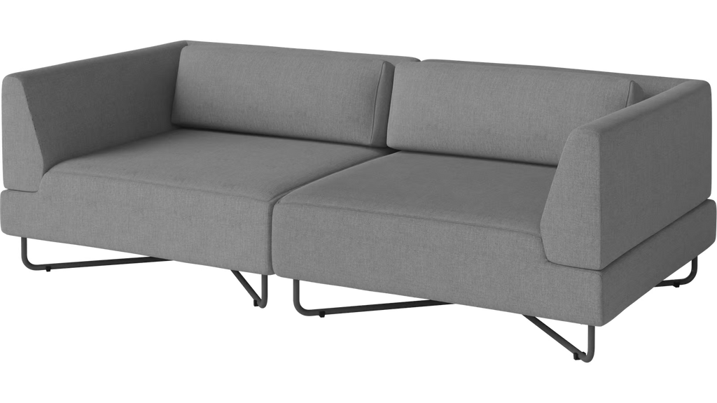 Orlando O2 Garden Sofa 2 Modules -Brezza - Outdoor fabric, Dark grey