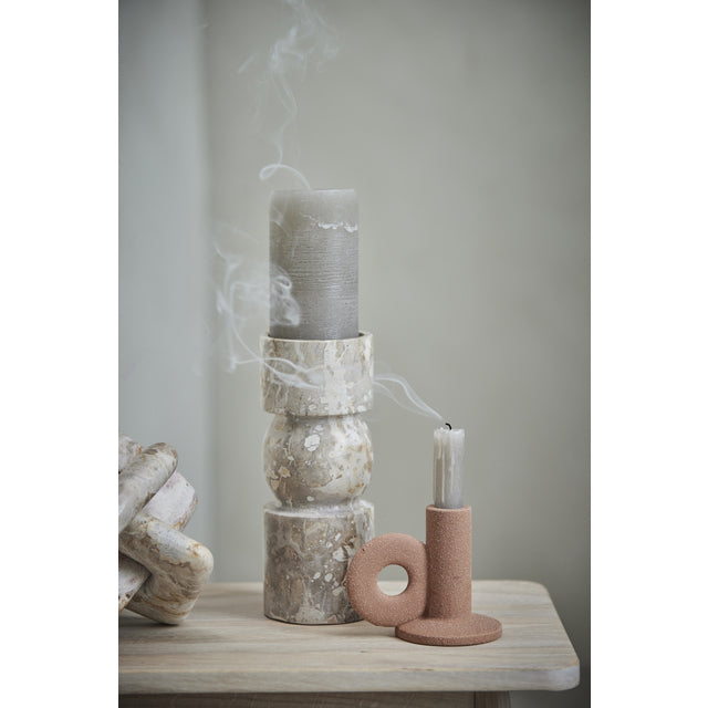 Ellia candlestick 9X9X23 cm. Linen