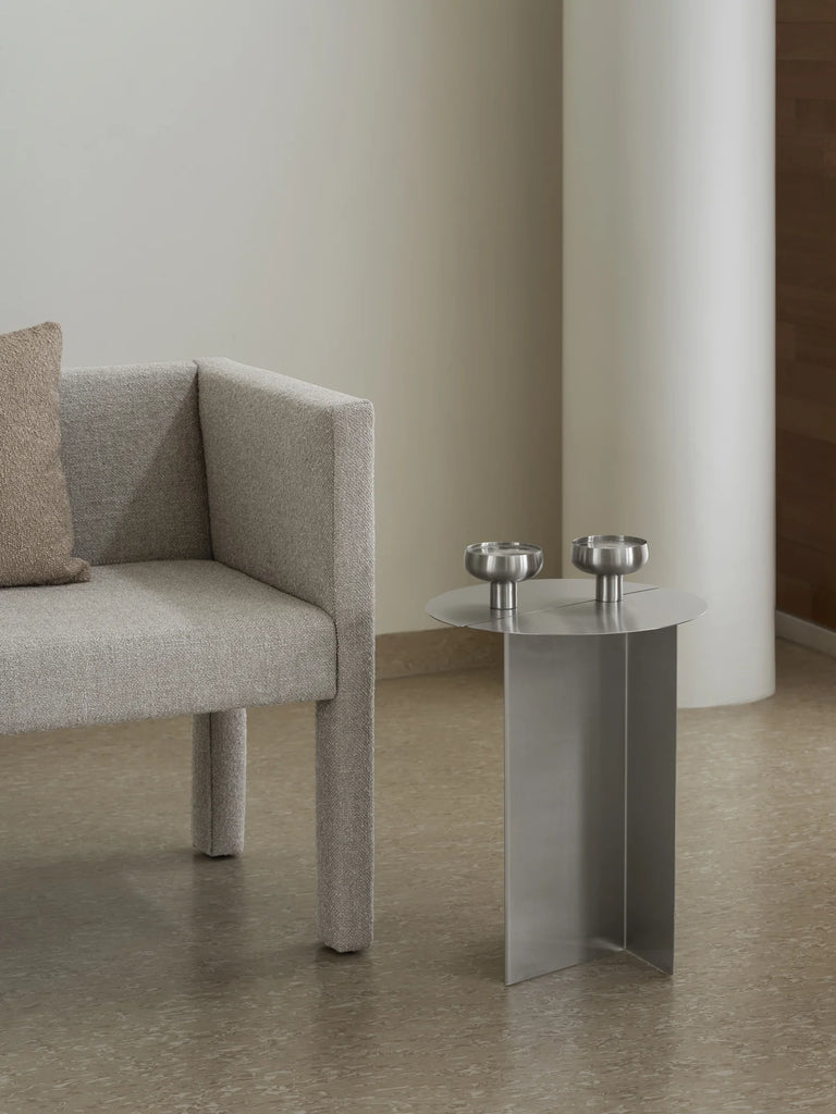 Side Table -ORU- Colour Stainless Steel Matt Size S Ø 35cm