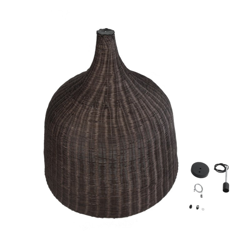 Brown Rattan Boho Pendant Lamp