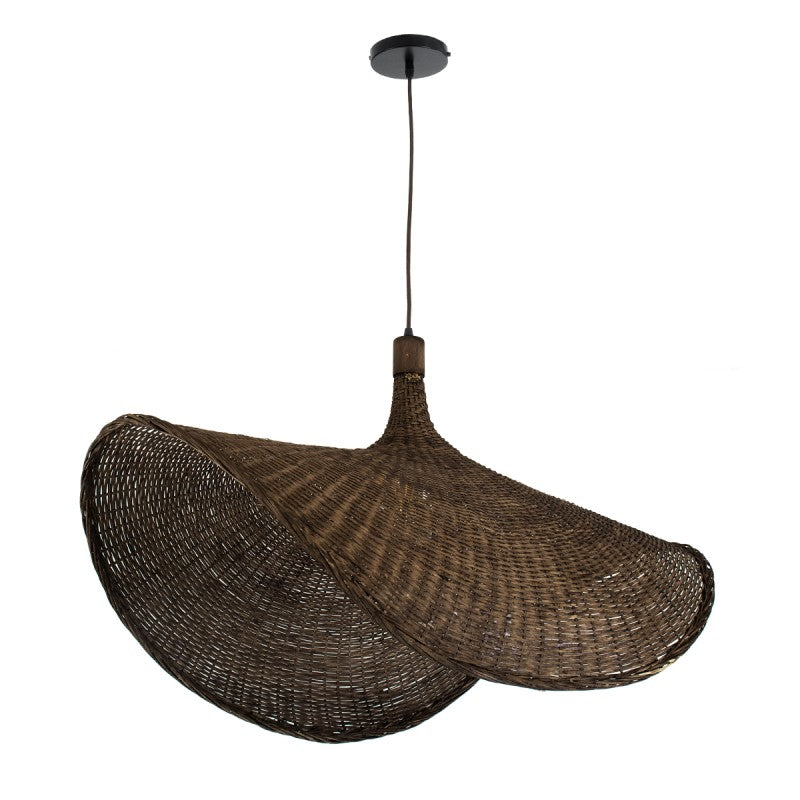 Brown Rattan Boho Pendant