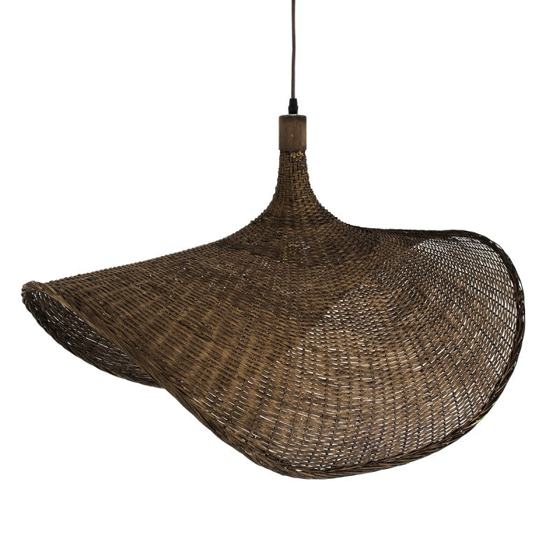Brown Rattan Boho Pendant