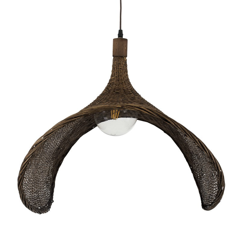 Brown Rattan Boho Pendant