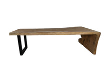 Load image into Gallery viewer, Dining Table 1 U Leg-320x76-127x78-Natural/Black-Munggur/Metal