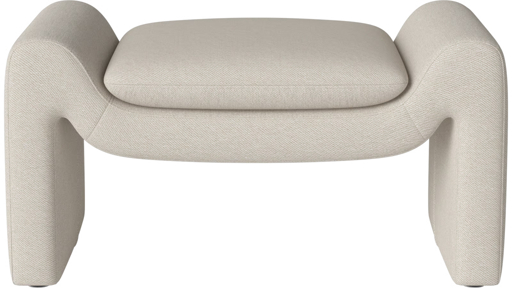Mielo footstool Revi Bouclé & texture, Ivory