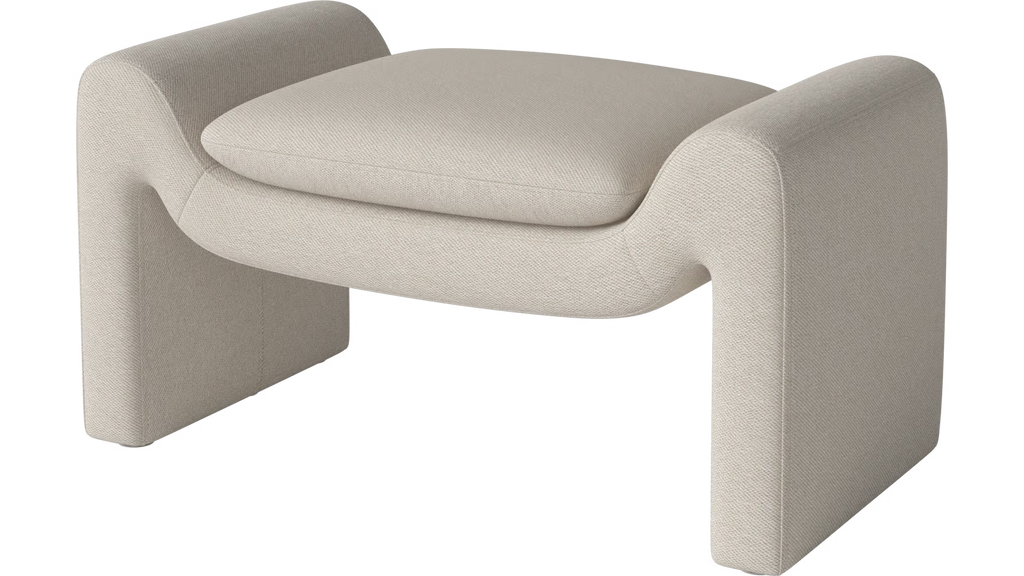 Mielo footstool Revi Bouclé & texture, Ivory