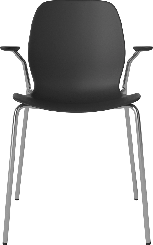 Seed Chair w. Open Armrest & Metal Legs