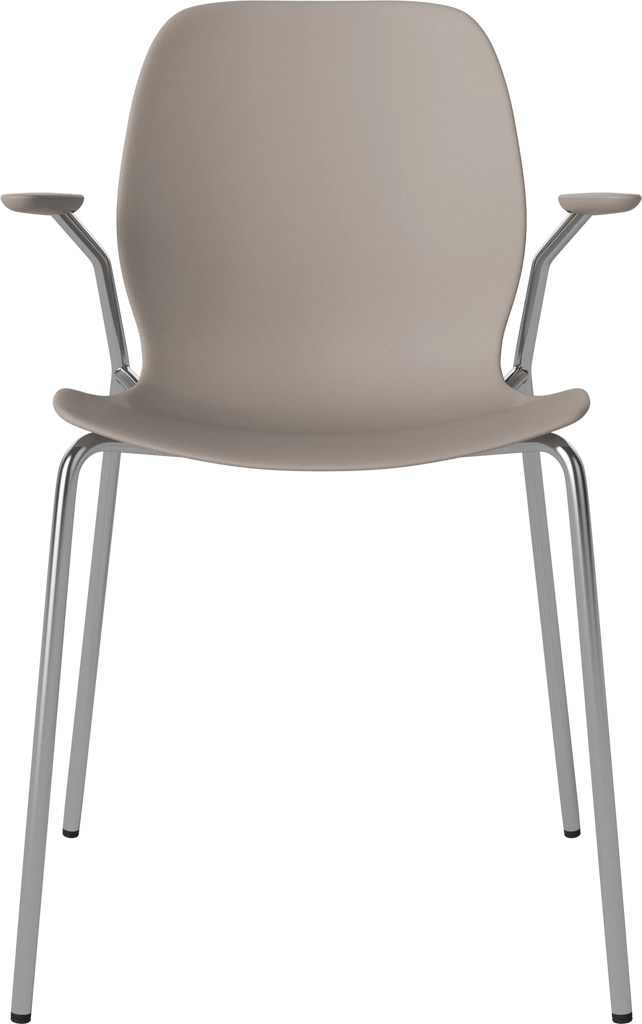 Seed Chair w. Open Armrest & Metal Legs