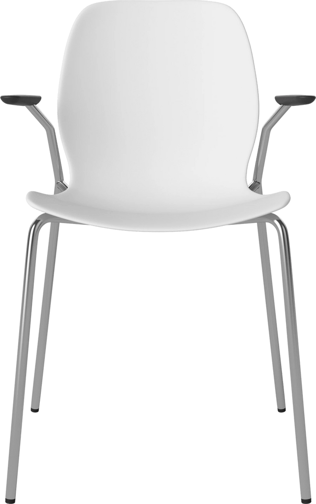 Seed Chair w. Open Armrest & Metal Legs