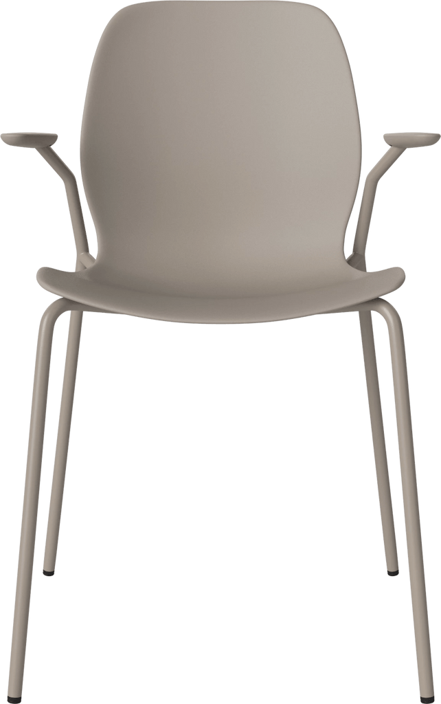 Seed Chair w. Open Armrest & Metal Legs