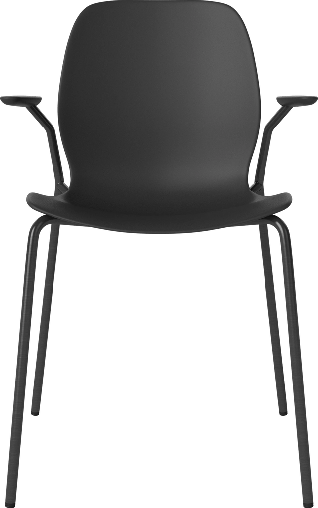 Seed Chair w. Open Armrest & Metal Legs