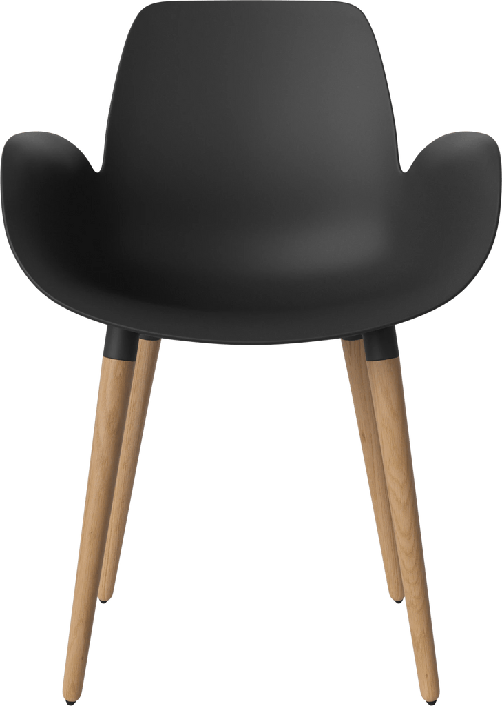 Seed Chair w. Armrest & Wooden Legs