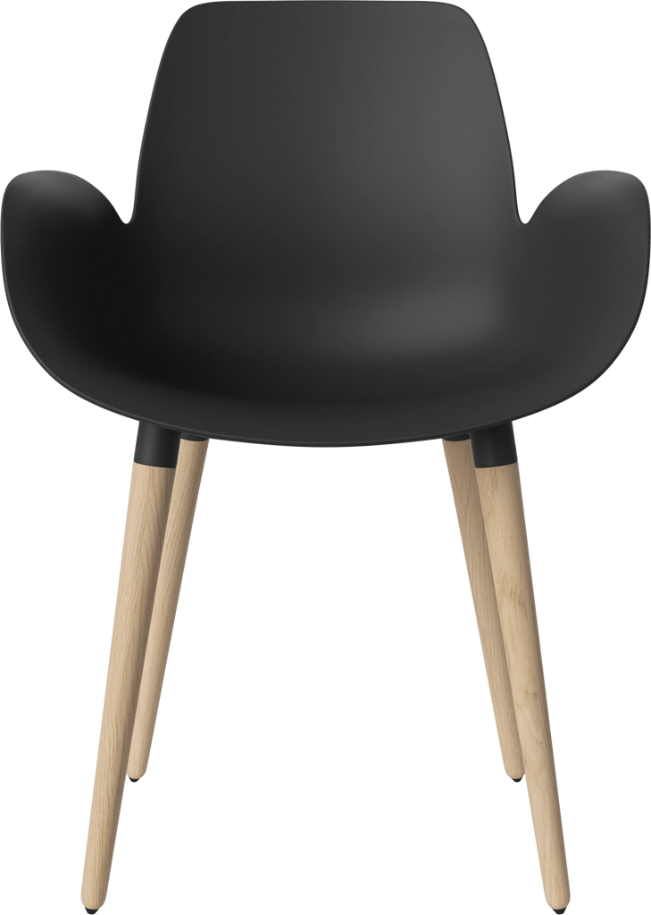 Seed Chair w. Armrest & Wooden Legs