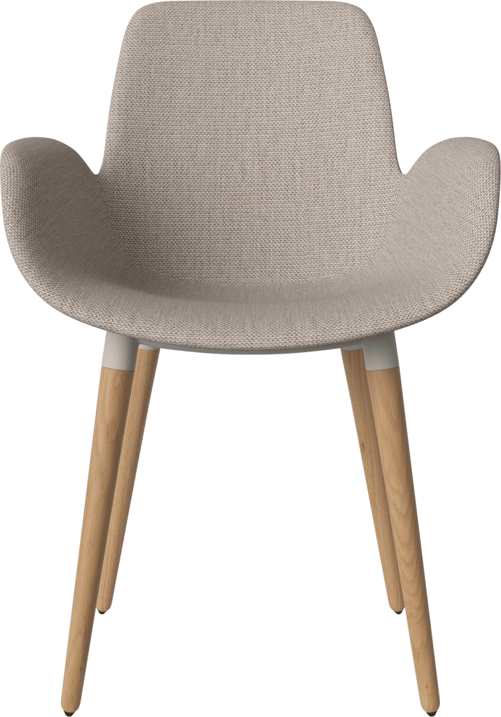 Seed Chair w. Armrest & Wooden Legs - Upholstered