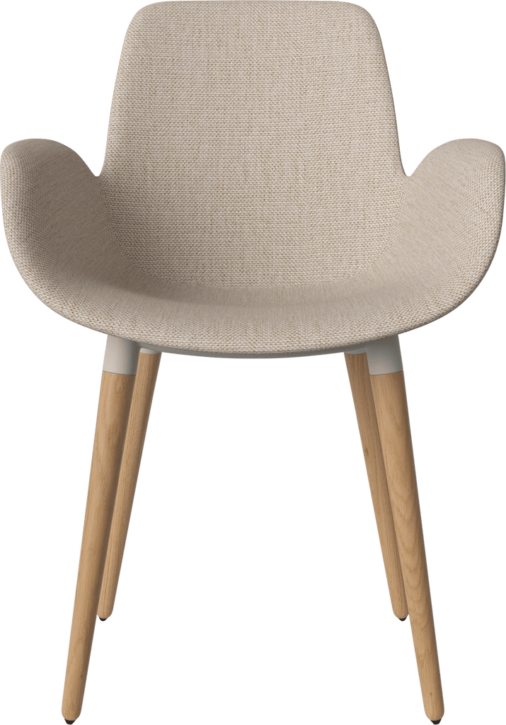Seed Chair w. Armrest & Wooden Legs - Upholstered
