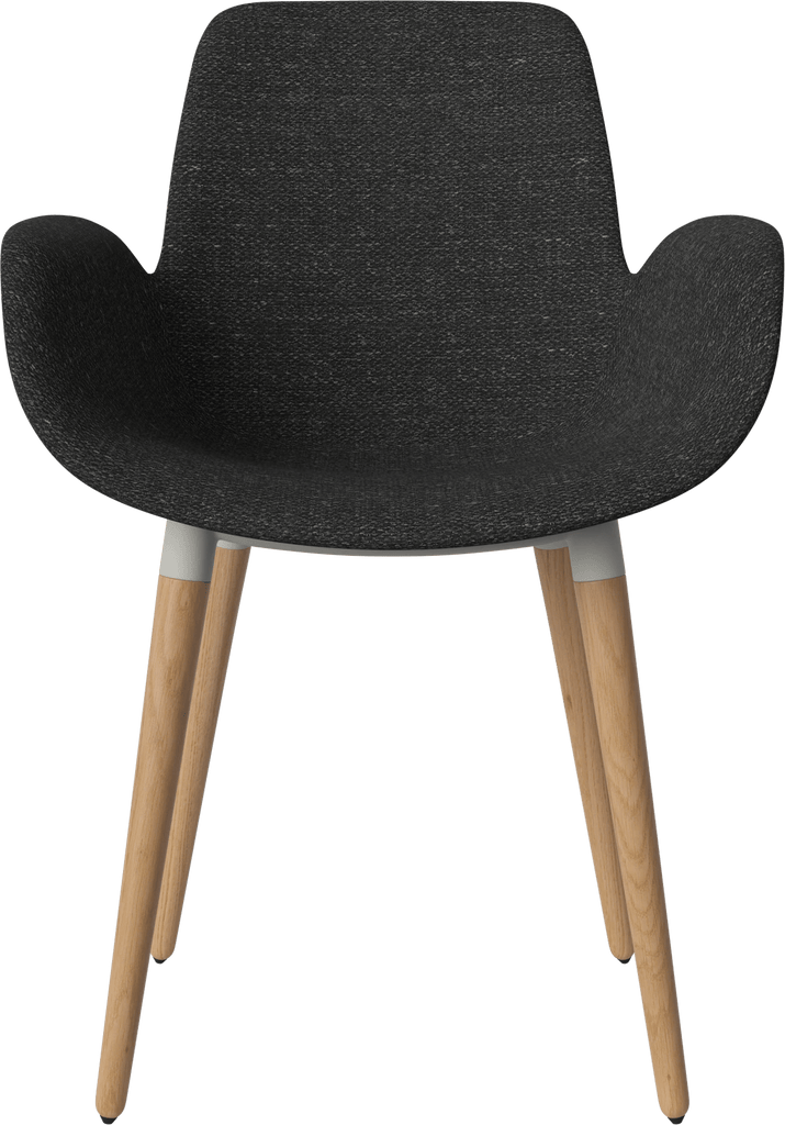 Seed Chair w. Armrest & Wooden Legs - Upholstered