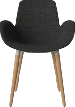 Carica l'immagine nel visualizzatore di Gallery, Seed Chair w. Armrest &amp; Wooden Legs - Upholstered