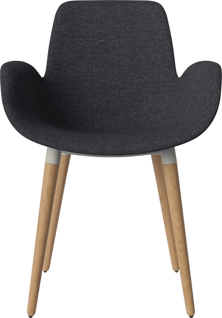Seed Chair w. Armrest & Wooden Legs - Upholstered