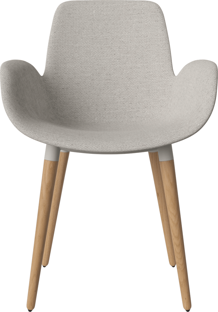 Seed Chair w. Armrest & Wooden Legs - Upholstered