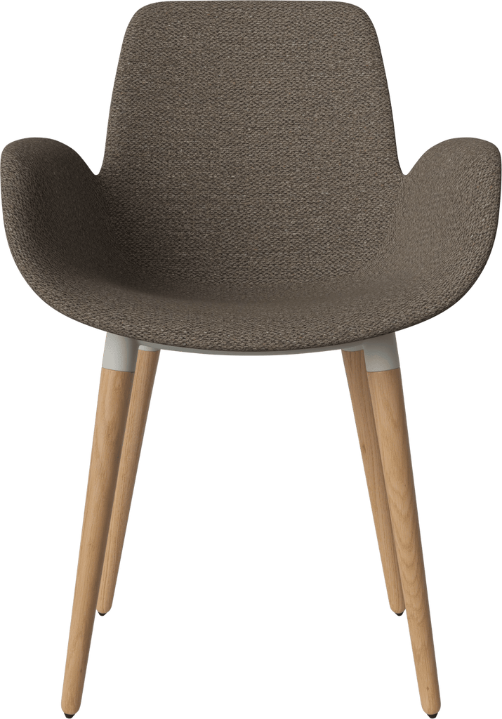 Seed Chair w. Armrest & Wooden Legs - Upholstered