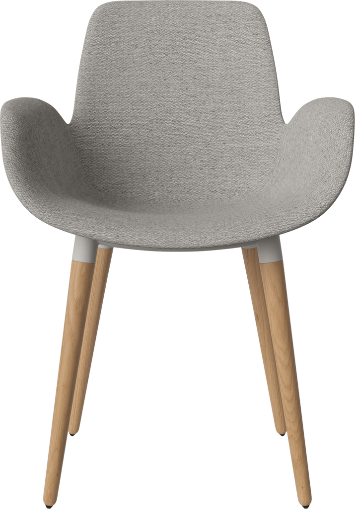 Seed Chair w. Armrest & Wooden Legs - Upholstered