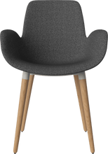 Carica l'immagine nel visualizzatore di Gallery, Seed Chair w. Armrest &amp; Wooden Legs - Upholstered