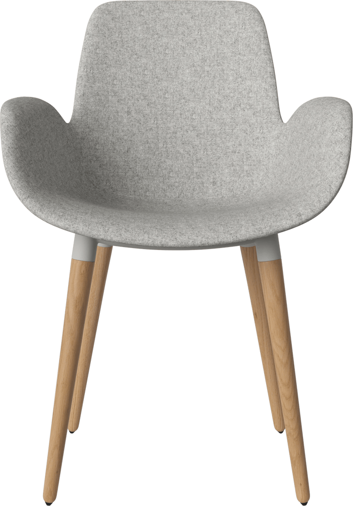 Seed Chair w. Armrest & Wooden Legs - Upholstered