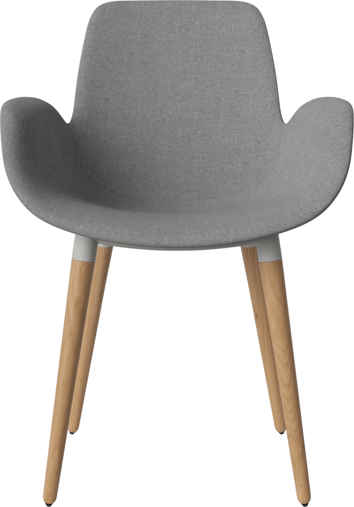 Seed Chair w. Armrest & Wooden Legs - Upholstered