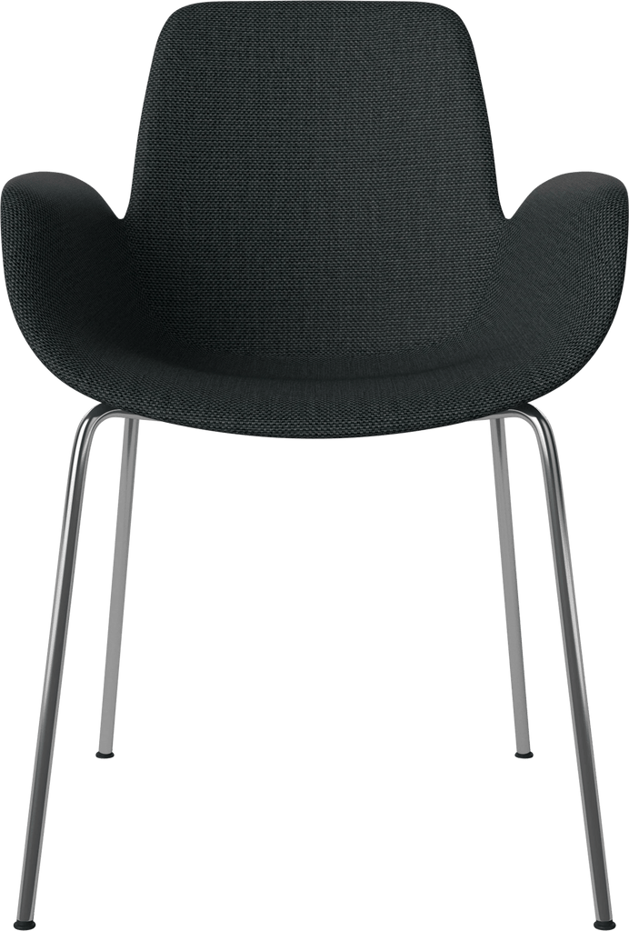 Seed Chair w. Armrest & Metal Legs - Upholstered