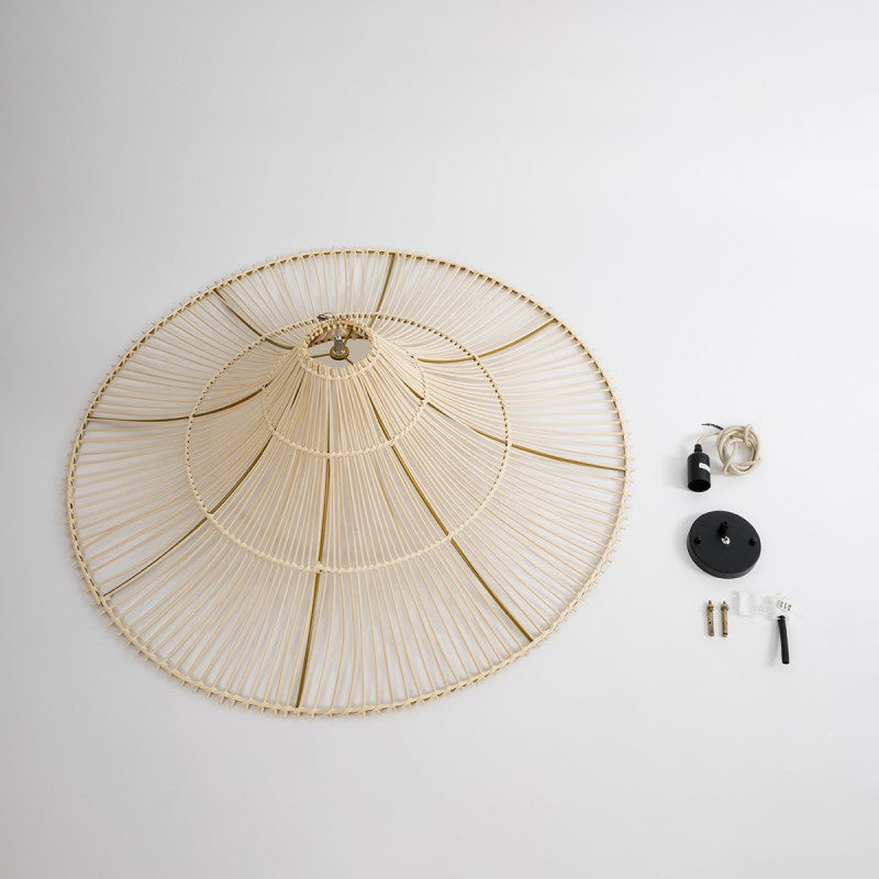 CEILING LAMP RATTAN 100X100X30 NATURAL