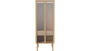 Cana Wardrobe w. glass doors | Hanger Bar
