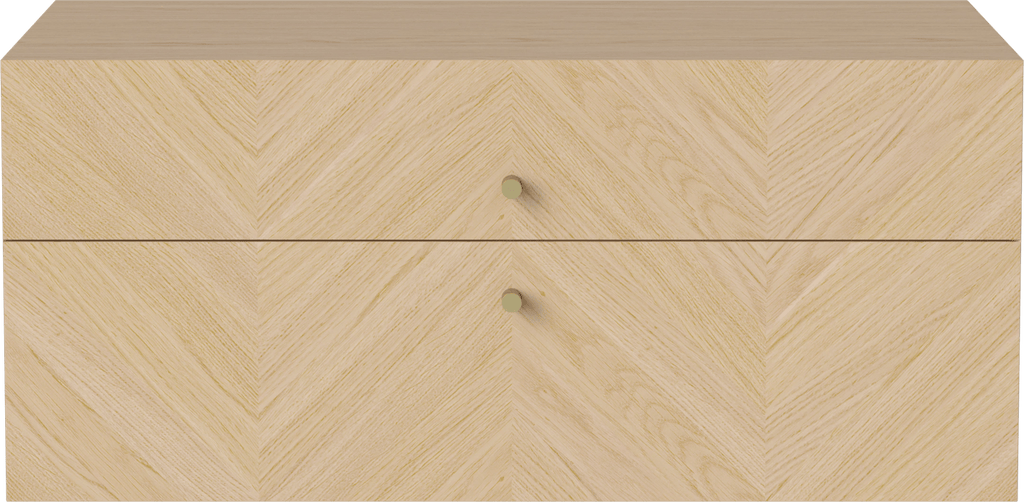 Luxe Dresser 2 Drawers, Wall Mounted