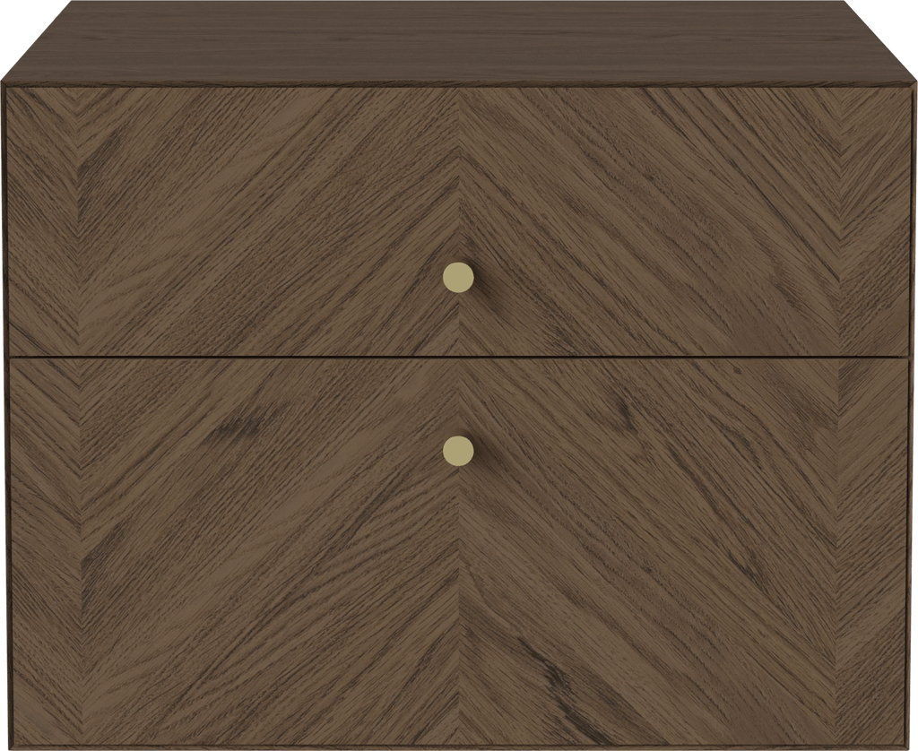 Luxe Night Table 2 Drawers, Wall Mounted
