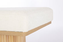 Load image into Gallery viewer, FLORIANA NAT-WHITE BOUCLE&#39; BENCH 2P