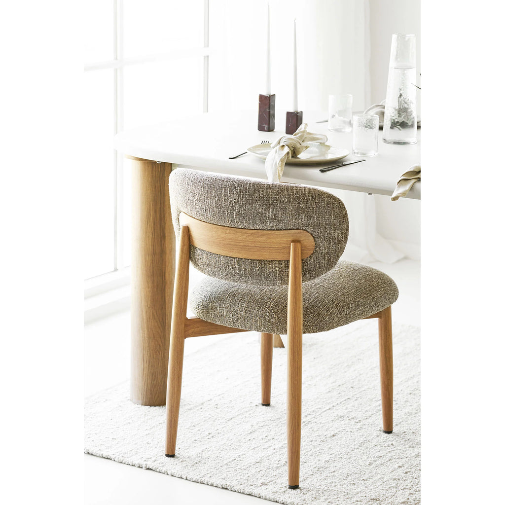 Dining chair, dark brown, woodlike legs, natural