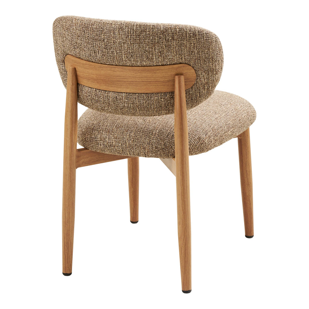 Dining chair, dark brown, woodlike legs, natural