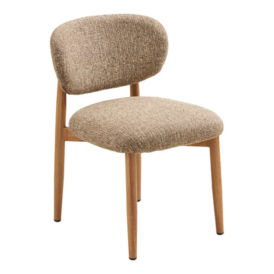 Dining chair, dark brown, woodlike legs, natural
