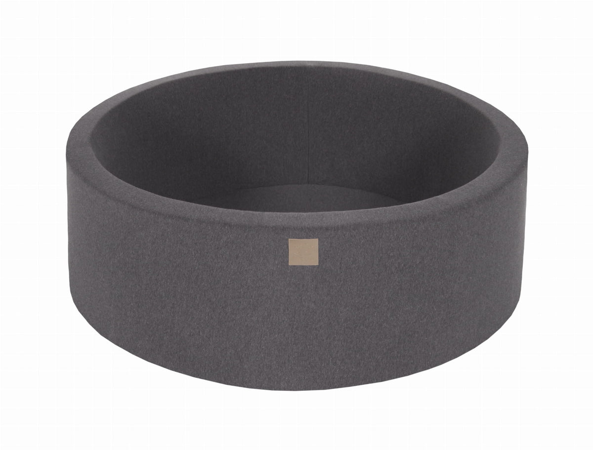 Baby Foam Round Ball Pit 90x30cm without Balls Certified, Cotton, Dark Grey