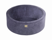 Charger l'image dans la galerie, Baby Foam Round Ball Pit 90x30cm without Balls, Velvet, Grey-Blue