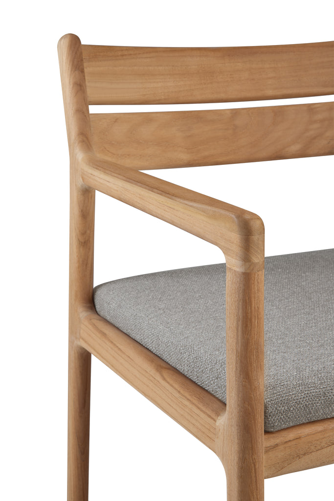 Jack outdoor dining chair with cushion mocha