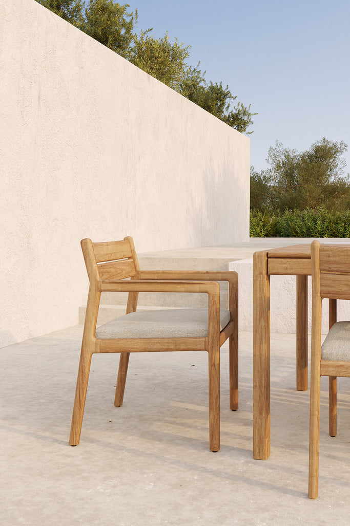 Jack outdoor dining chair with cushion natural