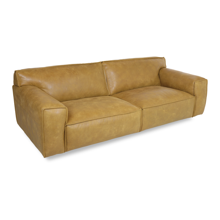 Leather Sofa mustard 3 seater