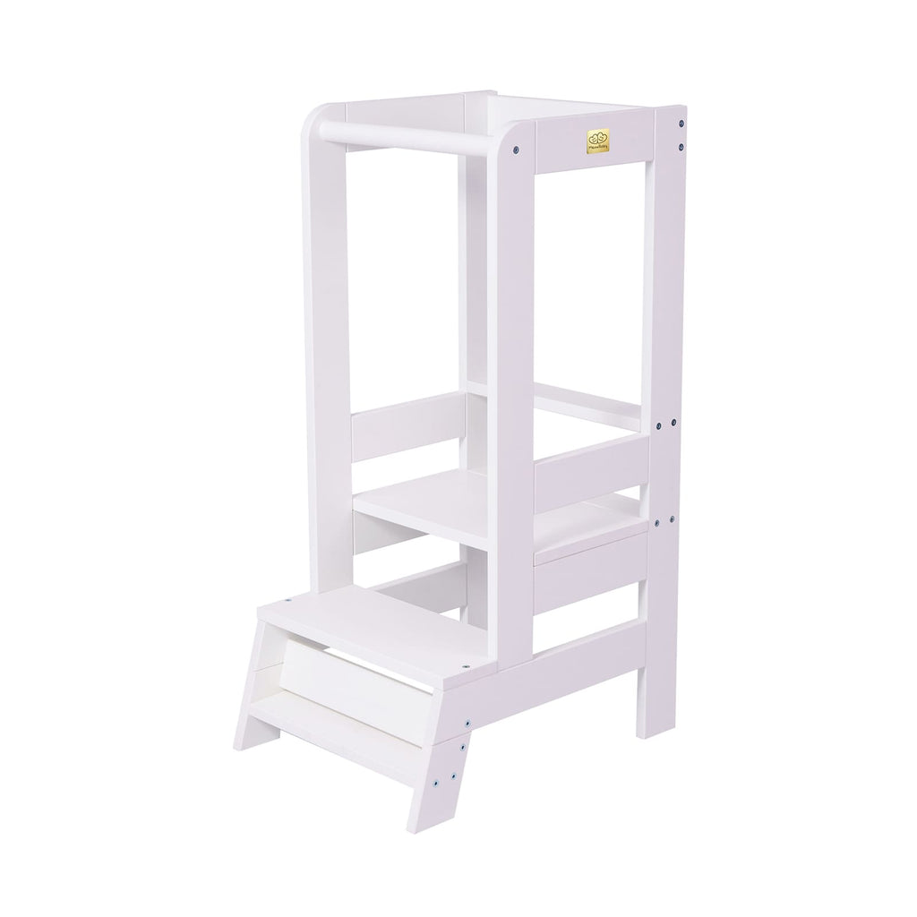 Wooden Kitchen Helper - Learning tower White