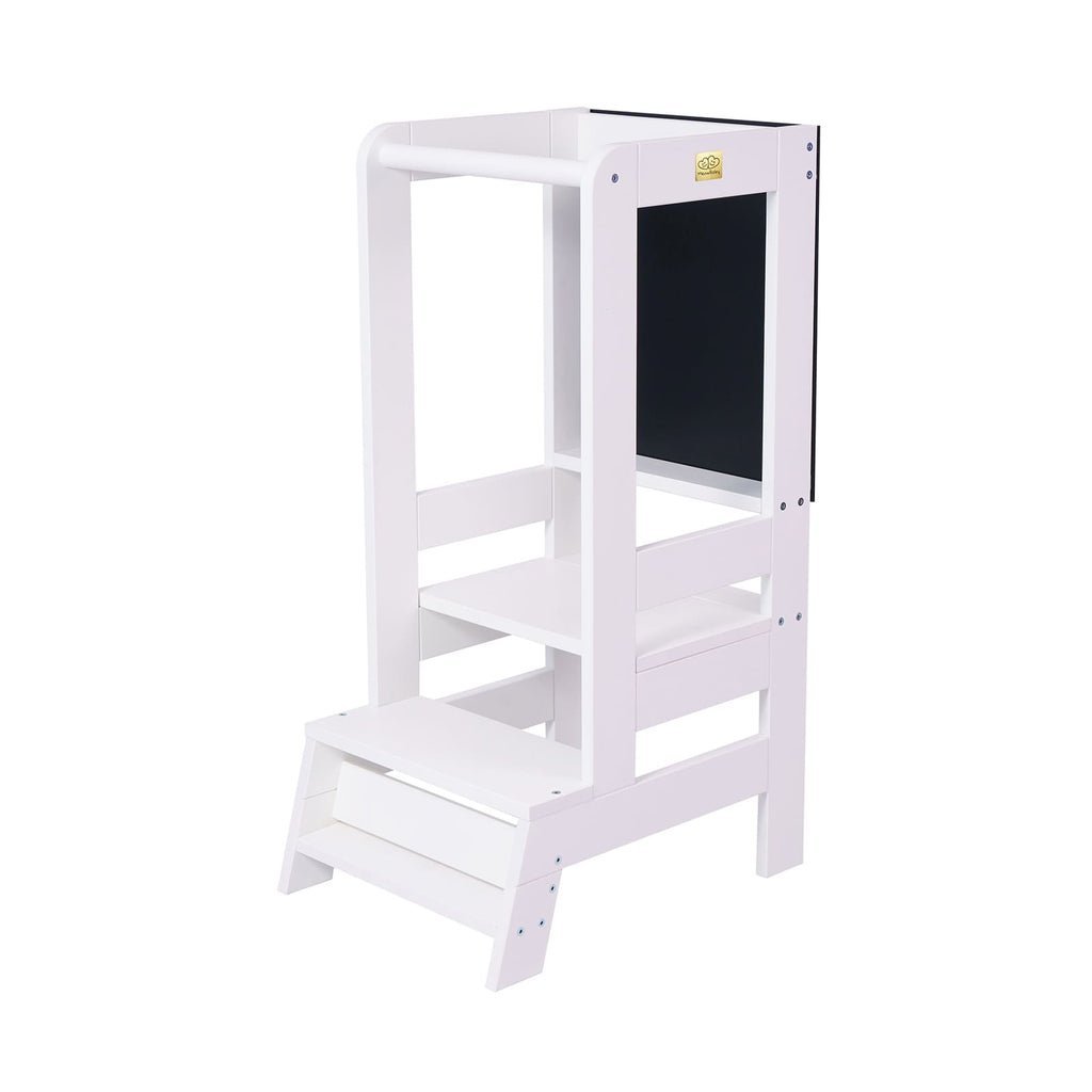Wooden Kitchen Helper - Learning tower with board White